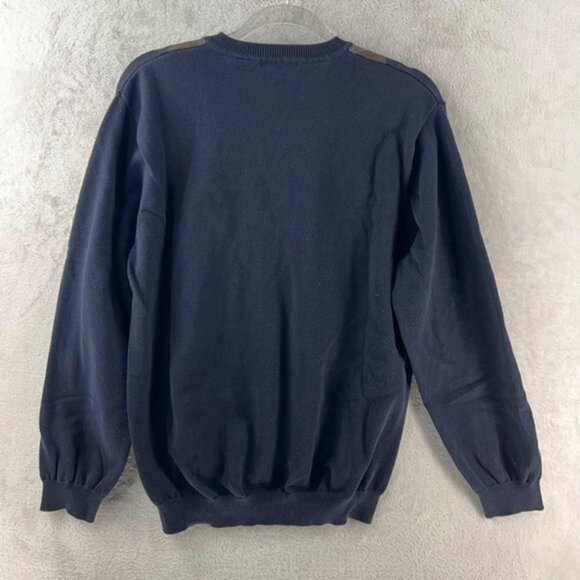 Van Heusen Sweater Mens Large Argyle Navy‎ Blue V Neck - Picture 6 of 8